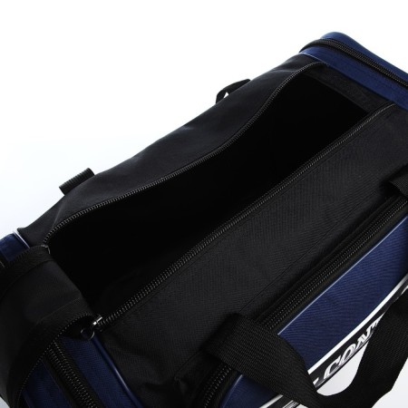 Road bag with lightning, 3 outer pockets, long belt, black/blue color-2