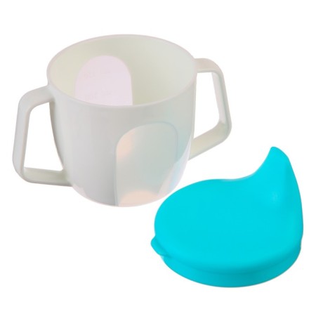 Drunker - a cup 2 in 1 children's training, solid nose, 150 ml., With handles, blue color-4