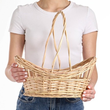 Basket "openwork spring", bottom: 26 × 21 top: 35 × 26, h = 11/18/35 cm, manual weaving, willow