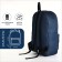 Youth backpack with lightning, external pocket, blue color