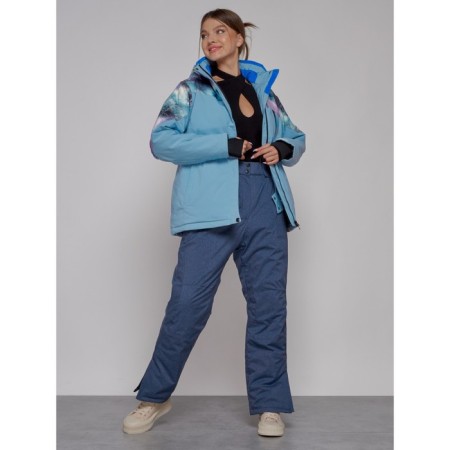Ski jacket female winter, size 58, blue color-6
