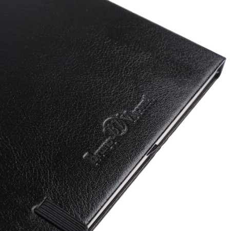 A5 Business Notepad, 100 sheets of Megapolis Journal, artificial leather, tinted block, elastic band, black-5