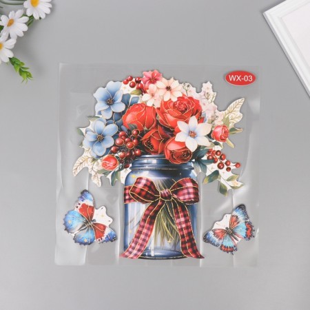 Interior plastic sticker "Summer bouquet" 40x31 cm
