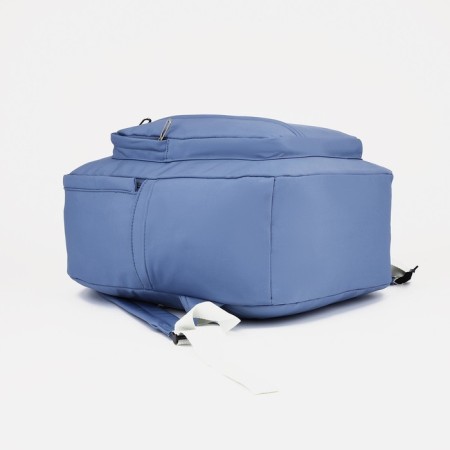 Young backpack from textiles on lightning, 5 pockets, blue color-4