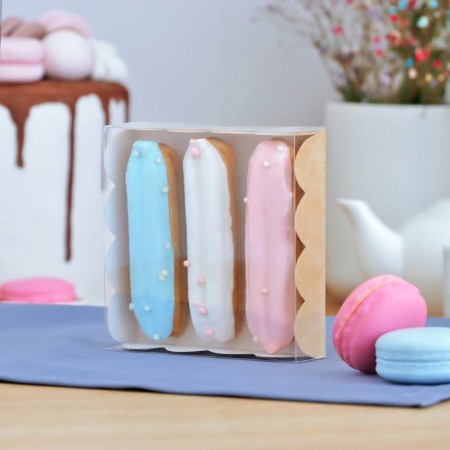 Box for cookies, craft, 12 x 12 x 3 cm