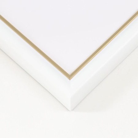 Photo frame Plastic "Mira" 25x25 cm, 636461-11, white with gold (plastic screen)-1