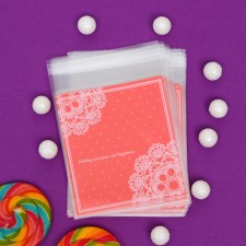 BOPP package with sticky tape, “wishes”, 10*11+3cm