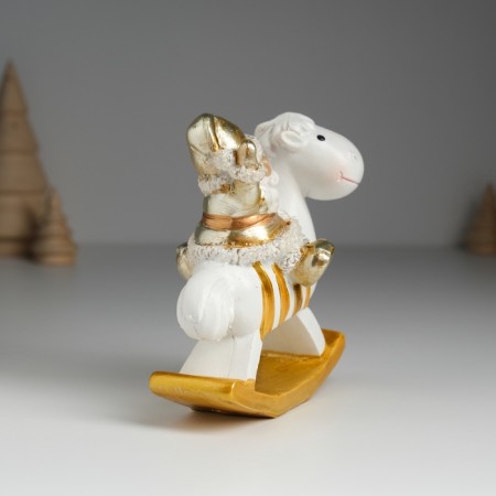 Suvenir Polystone "Santa Claus in a gold caftan on a cap-cap" 10.5x6x11.5 cm-3