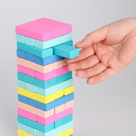 Game desktop "Falling tower color" 51 pcs, 28.5x8.5x8 cm-2