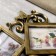 Photo frame plastic in 9 photos 10x10, 10x15 cm "Patterns" Dark Gold 54x49 cm
