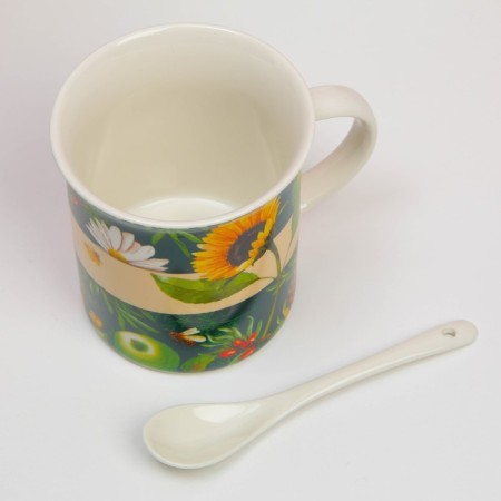 Mug "Fill the World" with a spoon and stand, 300 ml-5