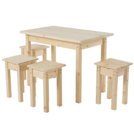 Wooden stool, 300 × 300 × 450 mm, a massif pine, without coating-3