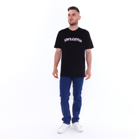 T -shirt male, black color/print mix, size S-2
