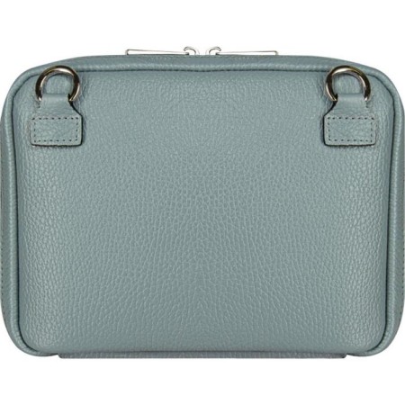 Cross-Body bag with Mumi zipper, external pocket, turquoise color-3