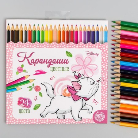 Colored pencils, 24 colors, hexagonal, cats aristocrats-1