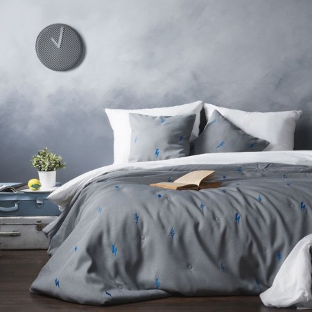 Set "Flash": a bedspread 160 x 220 cm, pillowcase 40 x 40 cm - 2 pcs, color gray-1