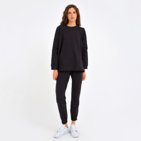 Female set (sweatshirt, pants) minku: Home Comfort Black color, rr 42-1