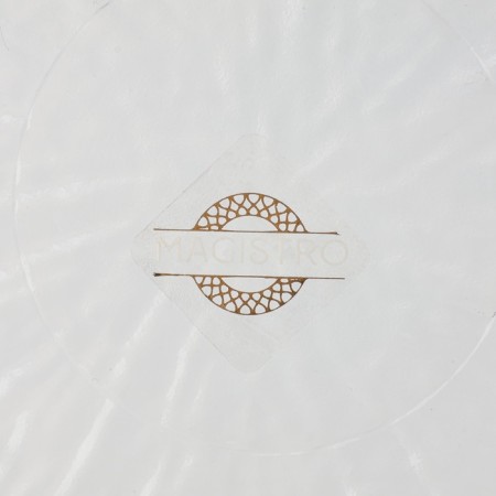 Dining plate Magistro Water Lily, D = 20.5 cm, glass, with a golden border, transparent-4