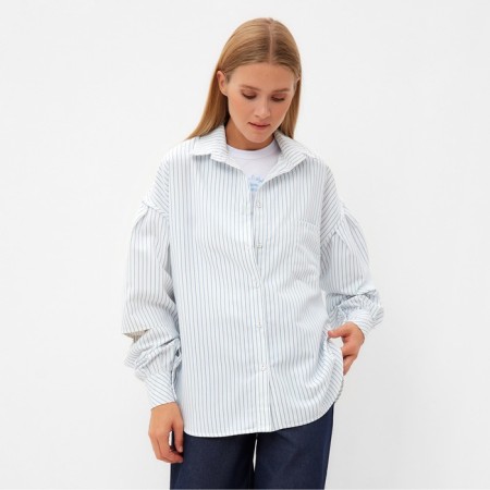 Women's blouse in strip minku: casual collection color white, rr 44