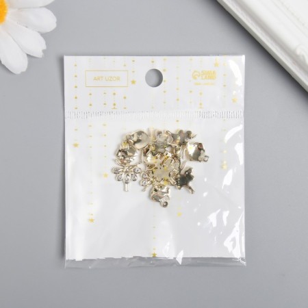 Decor for creativity metal, rhinestones "Little Princess" gold 1.5x2.4 cm-2