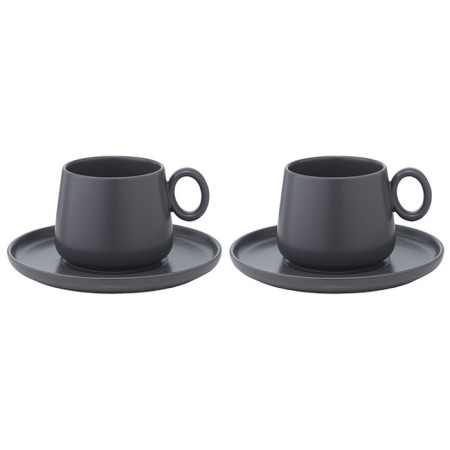Tkano Essential Tea Set, 250 ml, 2 pcs, dark gray color