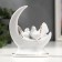 Souvenir ceramics "White pigeons with a month" with gold, rhinestones 12 cm