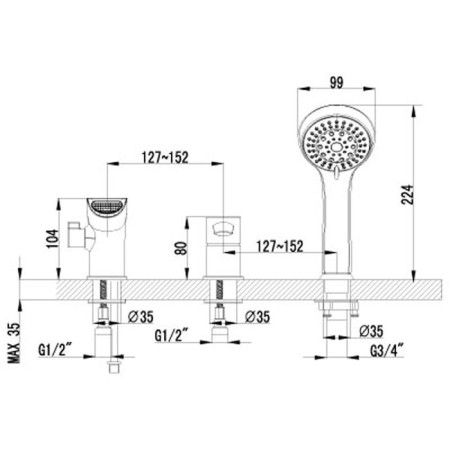 Bath mixer built -in Lemark Atlantiss LM3245C-1