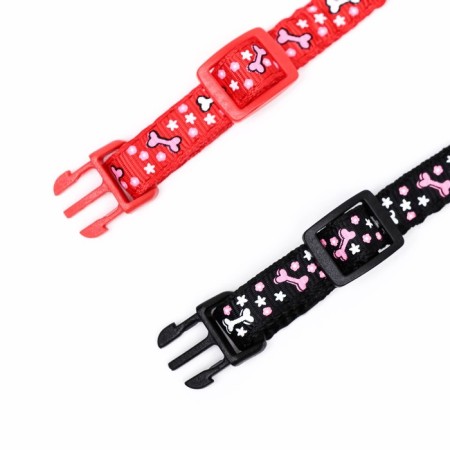 Two -layer collar with Fasteks "Star Bones", 30 x 1 cm, mix of flowers-8