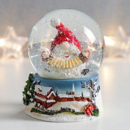 Souvenir Polystone Water Ball "Santa Claus - Harmonist" 7x6.7x8.8 cm-5