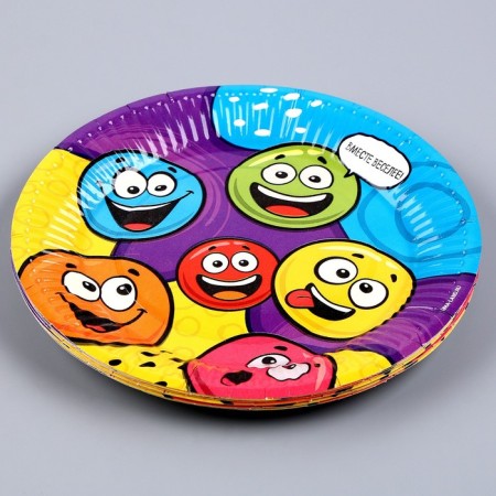 Disposable paper plate "Smiles", 18 cm-2
