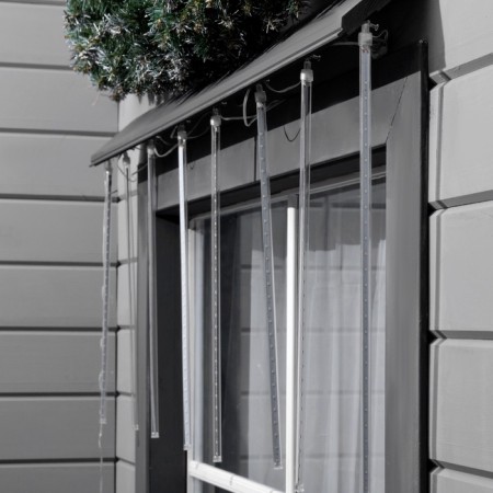 Garland "icicles" 2.5 × 0.5 m, IP65, transparent thread, 288 LED, blue glow with a drain effect, 12 V-1