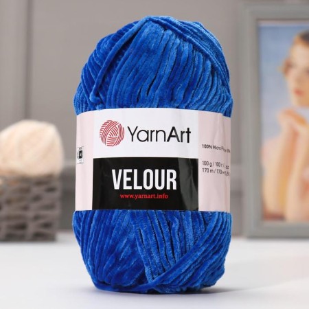 Yarn "Velour" 100% micropoliester 170m/100g (857 cornflower)-1