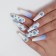 Inniches “Ink”, 12 pcs, with adhesive plates, ballerina shape, white/purple color