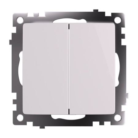 2-clavy switch (mechanism), 250V, 10A, Stekker series Katrin, GLS10-7107-01, white