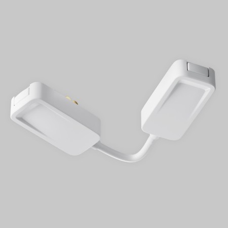 Corner power connector for the built-in track system Technical Tra084CPC-W-2, 16.3x2.5x2 cm, white color
