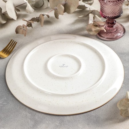 Beege pizza plate, d = 28 cm, beige color-3