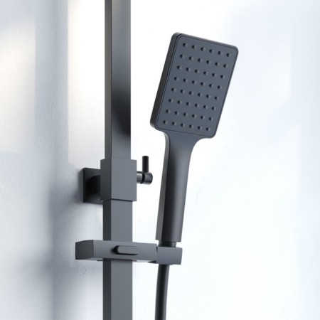Shower mixer IDDIS BILD BILBL1Fi06, 350x200x1400 mm, with the upper shower, black-3