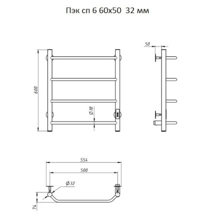 True towel "Trubor" PEK SP 6, 600 x 500 mm, 32 mm-1