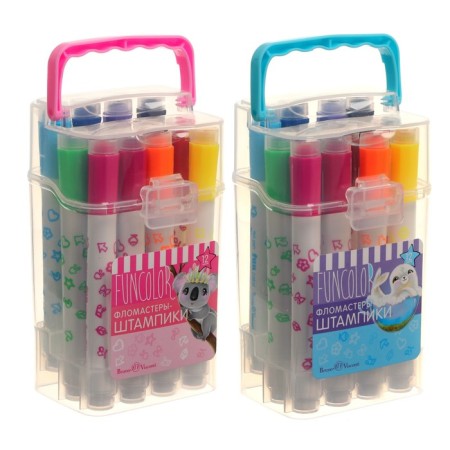 Stampica felt-tip pens 12 colors, Funcolor, in a plastic penalty, mix