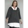 Women's tunic, size 58, black and white color