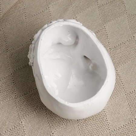 Skull stand "Skull with ornament" White, 13x17x11cm-4