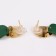 Azelia metal earrings curved circles, black-green color in gold