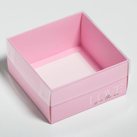 Bearbox under the bento-port with PVC lid, confectionery packaging "Love", 12 x 6 x 11.5 cm-2