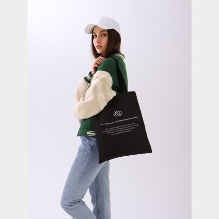Content-shoper bag without lightning, without lining, black color-7
