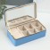 Casket to the leatherette for jewelry "Small ripples" blue-blue 10x18x6 cm