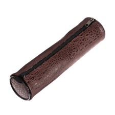 Penal-tobus for brushes, soft, 255 x 65 mm, 7k27, leatherette, reptile print, dark brown