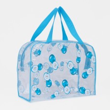 Cosmetic bag with lightning, blue color