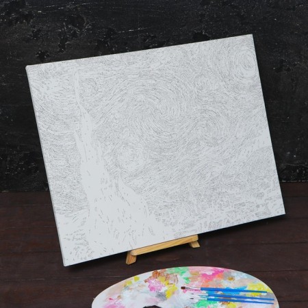 Picture on the rooms on canvas with the subframe "Star Night" Vincent Van Gogh, 40 x 50 cm-2