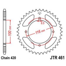 The rear driven star JTR461 for a steel motorcycle, chain 420, 51 teeth