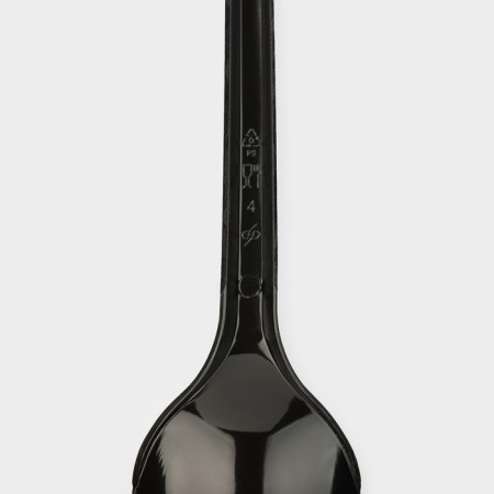 A spoon of a teaspoon plastic disposable black "standard", 12.5 cm-3